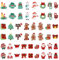 50stk Weihnachtsschmuck, Harz Mini Weihnachtsfiguren Weihnachtsdekorationen Figuren Charms-Dekoration für Bastelarbeiten Ornamente Scrapbooking DIY