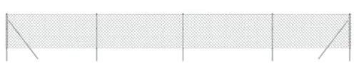 Tidyard Maschendrahtzaun Drahtgeflecht Set Komplettset Zaun Gartenzaunset Zaunset Drahtzaun Maschendraht Gitterzaun Wildzaun 1,1 x 10 m (H x L) Verzinkter Stahl mit PVC-Beschichtung