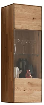 Lomadox Vitrinenschrank Hängevitrine, Wildeiche massiv geölt