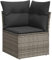 vidaXL Garten Ecksofa mit Kissen, Outdoor Sofa mit abnehmbarem waschbarem Bezug, Gartensofa mit abnehmbarem waschbarem Bezug, Gartencouch Gartenmöbel, Grau Poly Rattan