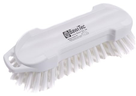 BawiTec Profi Hygiene Reinigungsbürste Handbürste weiß oder blau 210mm Waschbürste Hygienebürste Lebensmittelbereich HACCP Gastronomie Profibürste Kunststoffbürste (weiß)