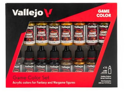 Vallejo 772189 Farb-Set Effekte Leder und Metall, 16x18 ml