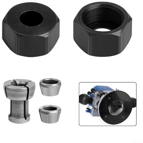 CNANRNANC M17 Spannzangenadapter mit Mutter, Holzfräser-Zubehör (M17 Bohrfuttermutter)