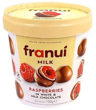 Franui Lamponi Cioccolato Bianco e al Latte, Vaschetta 150g (Surgelato)