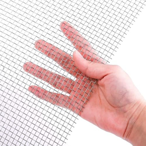 Yoeoefuo Gitter Maschendrahtzaun 5 Mesh Drahtgitter Feinmaschig 1x5m 1x10m 1x15m Metall Fliegengitter 304 Edelstahl Drahtgewebe Woven Wire Mesh Gitternetz Metallgitter Drahtgeflecht(Size:1x7m)