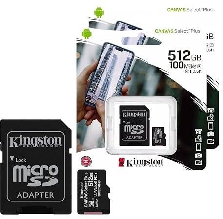 Kingston Micro SD Card 32GB to 512GB SDXC Memory Card TF C10 By Kingston for All Devices