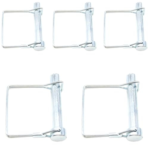 Ruidee 5 Stück Rechteck Splinte 10x60mm Welle Sicherungsstift Kupplungsstift Karbonstahl Sicherungssplint Sicherungsbolzen Oberlenkerbolzen für Bauernhof-Anhänger, Bauernhof, Garten (FSX/10x60mm)