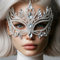 STONEFANS Strass-Maske, Vollgesichtsschmuck für Damen, Karneval, Maske, Kristall-Gesichtskette, Schmuck (Silber 3)