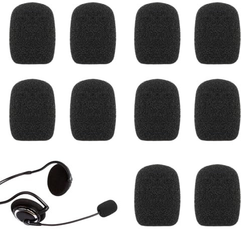 eROOSY 10 coperture in schiuma per microfono per cuffie, antivento, mini microfono, copertura in schiuma per microfono