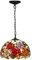 AIBOTY Rose Lampe Tiffany Stil Hängende Pendelleuchte 12 Zoll breit Buntglas Lampenschirm Kronleuchter Küche Insel Foyer Schlafzimmer Wohnzimmer Esszimmer Beleuchtung Deckenleuchten,Orange