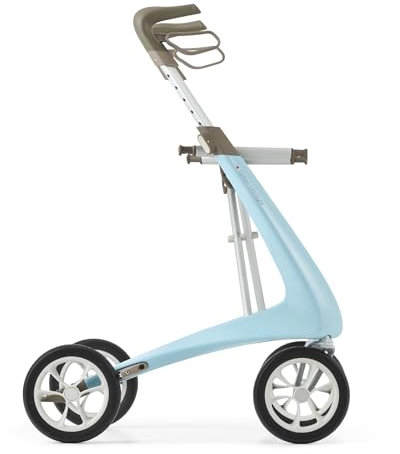 byACRE Carbon Ultralight Rollator - Welt leichtester Carbon Rollator - nur 4,8kg - Für Indoor und Outdoor - Faltbar und leicht in den Kofferraum und mit auf Reisen (Morgenblau, Kompakt)