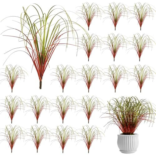 Hshenjhu 20 Pièces Herbes Artificielles Deco, 40 cm UV Résistant Herbes Artificielles, Faux Plantes Artificielles Réaliste, pour intérieur et extérieur, Maison, Bureau, Mariage, Jardin, Balcon, Vert