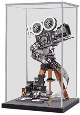 HCAEIOFJ Clear Acrylic Display Case for Lego Disne 43230 Applicable for Walt Disney Tribute Camera Display Box Gift(Display Case Only) (Black Bottom)