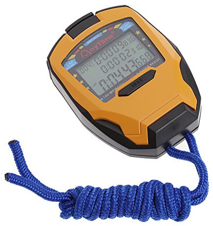 Digitaler Sportzähler, Timer, 3 Reihen, 100 Runden, 1/1000 Sekunden, professionell, athletisch, Stoppuhr