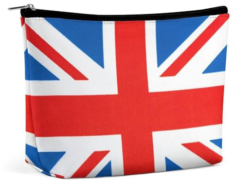 Cosmetic Bag for Women,British UK Flag PU Leather Makeup Bag for Purse Toiletry Bag Travel Organizer Pouch Bag