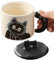 XIAOXIAOYU Taza de cerámica para parejas, taza de café de cerámica para gatos, tazas de café de compromiso con tapa para té, leche, bebidas calientes o frías y café