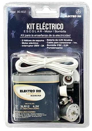 Kit eléctrico Escolar con Motor Doble hélice, Incluye componentes eléctricos, Ideal para proyectos educativos y experimentación en Clase.