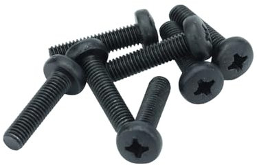 RC Screws Tornillos de cabeza plana Pozi M4 (4 mm x 20 mm), acero chapado en zinc negro (paquete de 20)