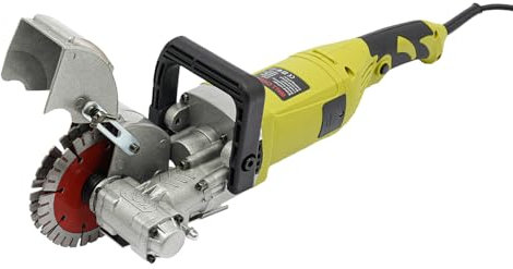 4000W Mauernutfräse Schlitzfräse Betonschlitzmaschine Staubfreies Schlitzen 6500RPM mit 5x 125mm Sägeblätter,Nuttiefe und -breite 37 x 33mm