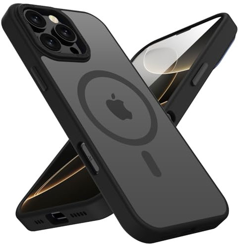 KPPIT for iPhone 16 Pro Max case Compatible with MagSafe, Shockproof Drop Protection, Frosted Translucent Back Magnetic Phone Case for iphone 16 Pro Max,Black