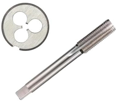 Metrische runde Schneideisen, 2 Stück, verwendet for Gewindeschneiden von Innen- und Außengewinden von Werkzeugmaschinen, metrischer Gewindeschneidsatz M2-M22 for die linke Hand, Gewindebohrer und Ru