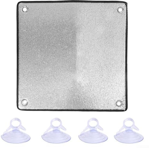 Feegow Pare-soleil d'isolation en aluminium - Panneaux réflecteurs de radiateur - Double couche en aluminium épais - Pour sol, plafond, toit, isolation murale (50 x 50 cm)