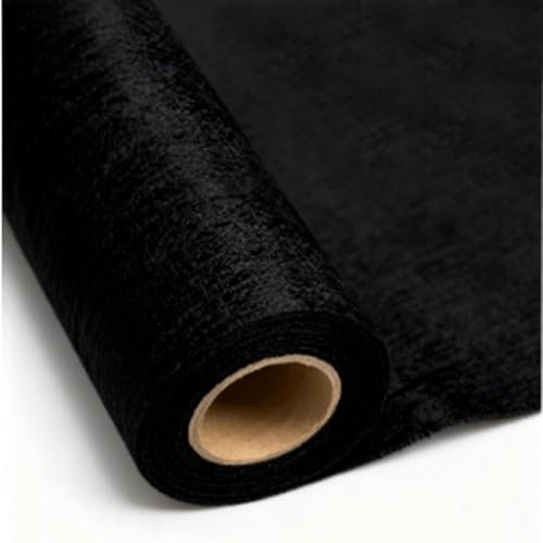Ironing Fleece, White, 300 x 100 cm, Non-Woven Fabric for Iron-on, 55 g/m², Iron-On Insert, Lightweight Non-Woven Fabric for Ironing Pleats (3 Metres, Black)