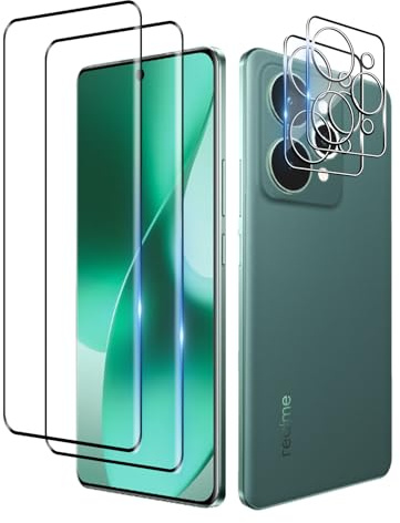 Bihizei 3D Protector de Pantalla para Realme 15 Pro 5G, Vidrio Templado | 2 Piezas Protector Cristal Templado + 2 Protector de Lente Cámara, Fácil de Instalar, Anti-Arañazos, 9H Dureza