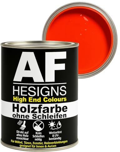 Alex Flittner Designs Möbelfarbe ohne Schleifen Neon Ember - seidenmatt 750ml Möbellack Holz & Metall Innen/Außen
