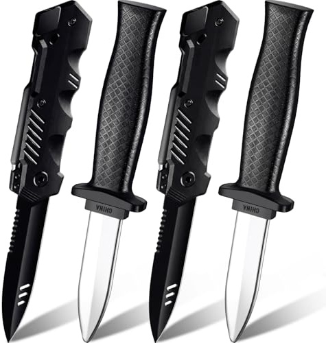 Sumind 4 Pieces Retractable Fake Knife Retractable Prop Knife Fake Dagger Joke Prank Props Trick Disappear Plastic Blade Gag Magic Toy for Halloween Fools Day (Mixed Style)
