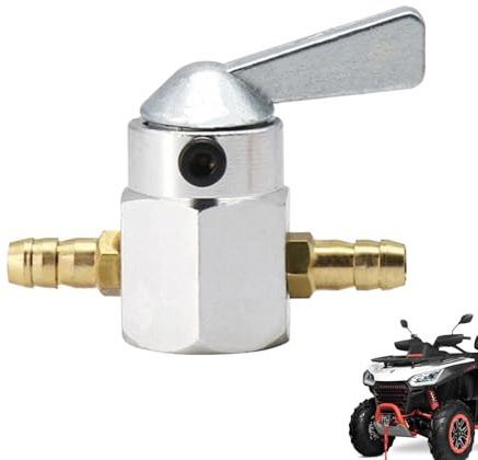 Interrupteur Métal en Ligne 8 mm pour Moto, Scooter et ATV, Bouton Interrupteur ON/OFF Étanche CNC en Aluminium pour Éclairage LED, Accessoires 12V, robinet essence moto, Couleur Argent