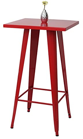 Mendler Stehtisch HWC-A73, Bistrotisch Bartisch, Metall Industriedesign 105x60x60cm - rot