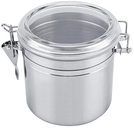 Edelstahl Kaffeedose,ASHATA Vorratsdose Kaffeebehälter Vorratsbox Frischhaltedose Box,Edelstahl Kaffeedose Luftdicht Lebensmittel Lagerung Container mit Deckel für Kaffeebohne Kaffeepulver(M(1100ml))