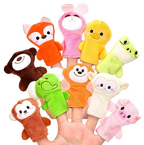 Xrten 10 Fingerpuppen – Tierpuppe, Handpuppe aus Plüsch, Partytasche, Fingerpuppen