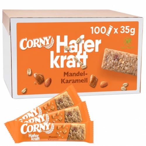 Haferriegel Corny Haferkraft Mandel-Karamell | Vegan & Vollkorn | 100 x 35 g