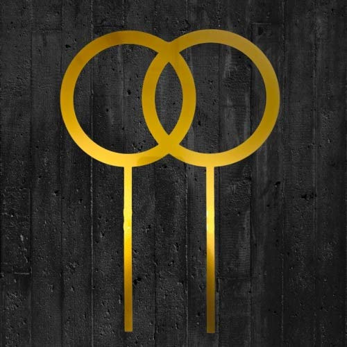 Cake-Topper Doppelringe Acryl gold