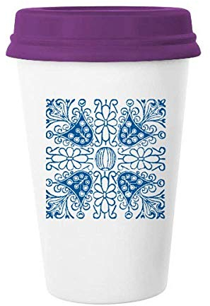 Talavera - Taza de cerámica con diseño de flores azules