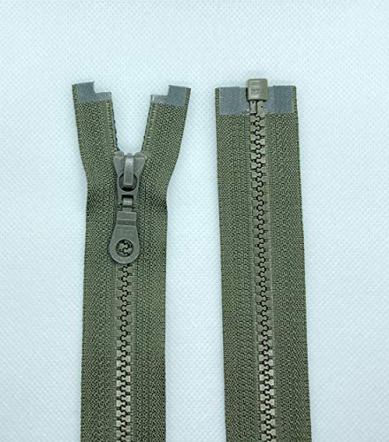 Li YKK, Chiusura lampo con denti in plastica n. 5, misura media, divisibile, 223 verde scuro, 80 cm