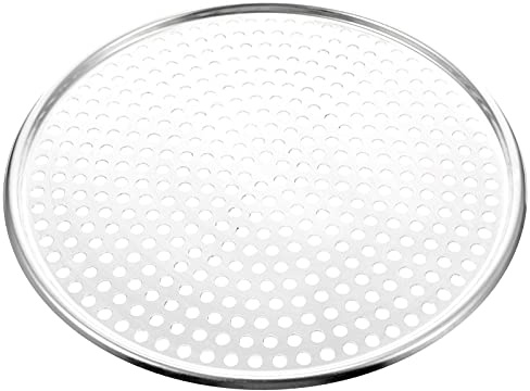 HEMOTON 9 Inches Pizza Pan Even Heating Accessories Non Stick Tray Kitchen Tools Plate Hole Home Mold Baking Bakeware Perforated Aluminum Alloy Kitchen Gadget