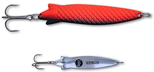 Zebco Premium Trophy Z-Spoony Blinker Angelköder schalnker Köder mit Drillings-Angelhaken Raubfisch Spoons Angel-zubehör, red/Black, 10 g