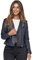 Tazzio Lederjacke Damen Echtleder Jacke im Biker Look mit coolen Zipper-Details & Reverskragen F507 (L, Navy)