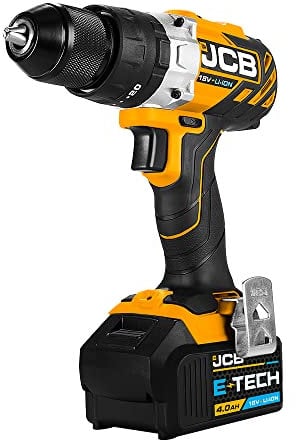 JCB 18V Brushless Cordless Combi Drill Driver with Multipurpose Drill Bit Set, 4.0Ah Li-ion Battery, Fast Charger, Variable Speed & LED Light, 3 Year Warranty