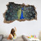 Kuletkear Tiere 3D Wandtattoo Wandaufkleber Pfau H 70 x B 116 cm Wandsticker Wanddeko Wandbilder für Wohnzimmer Schlafzimmer Badezimmer Flur Küche Möbel Aufkleber