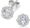 KRKC&CO Moissanite Ohrstecker Damen 925 Silber Blume Ohrringe, 1,12 Karat Moissanit im Runden Brillantschliff, Farben D Reinheit VVS, Weißgold vergoldet allergiefrei, Geschenk für Damen Frauen, 8mm