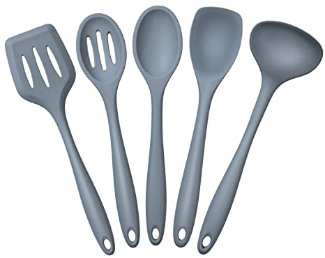 Joyoldelf Kitchen Utensils Set, 5 Piece Silicone Spatula and Cooking Utensils, Silicone Kitchen Utensils Spatulas for Cooking Kitchen Gadgets Tools