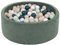 KiddyMoon Piscine À Balles pour Bébé Velours Rond 90X30cm/200 Balles 7Cm Fosses À Boules Jouet Enfant, Vert Forêt: Turquoise Foncé/Beige Pastel/Blanc/Menthe
