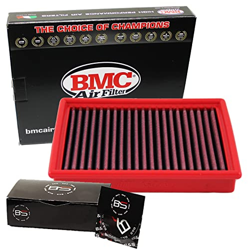 B&S Kit Filtro Aria Sportivo Aspirazione Rigenerabile Lavabile FB297/01 con Profumatore Interni