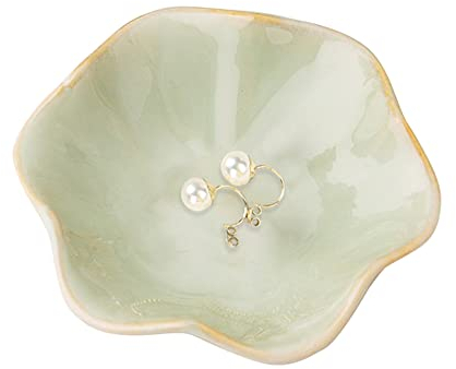 Joyero de cerámica,regalo para mujer,plato para joyas con forma de hoja,cuenco para baratijas,llaveros,anillos pequeños,decoración para la mesita de noche,decoración para el hogar,Navidad, cumpleaños