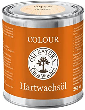 OLI-NATURA Colour Hartwachsöl - 0.25L, Cotton White - farbiges Holzöl für Möbel, Treppen, Tische, Türen & mehr - Einfache Anwendung ohne Grundierung