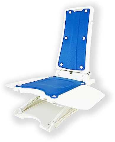 Mobile Patientlift Bridge Bath Lift Chair- Electric Powered Whisper Quiet Adaptive Medical Bathroom Shower Chair for Bathtubs and Bathing Bench Aid for Seniors, Disabled and Elderly